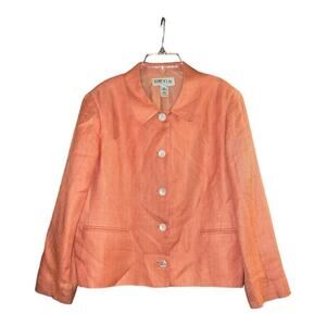 Orvis Women's 100% Silk Size 14 Peach Color Blazer